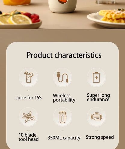 Electric Portable Blender 350ml – USB Rechargeable Juicer for Smoothies and Juices - The Prime Shop
