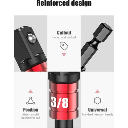 Impact Grade 105° Angle Socket Adapter Set for Drills and Screwdrivers, Durable Power Tool Attachment