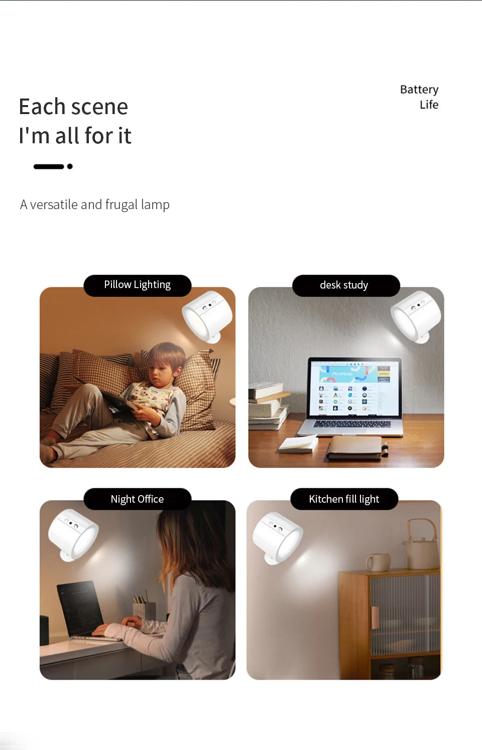 LED Wall Sconce – Touch Control, Double Head, Rotatable, Wireless Night Light for Bedrooms - The Prime Shop