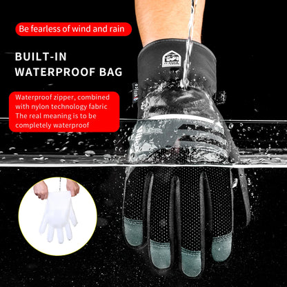 Black Winter Waterproof Cycling Gloves – Touch Screen, Fleece for Sports and Skiing - The Prime Shop