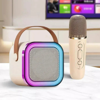 Portable Karaoke Machine Bluetooth 5.3 PA Speaker with 1-2 Wireless Microphones