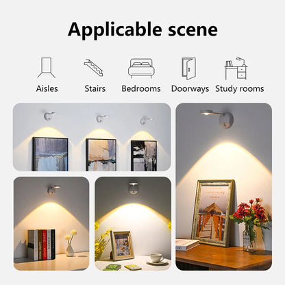 Rechargeable Induction Wall Spotlight – Adjustable Brightness, Three Colors, Punch-Free - The Prime Shop