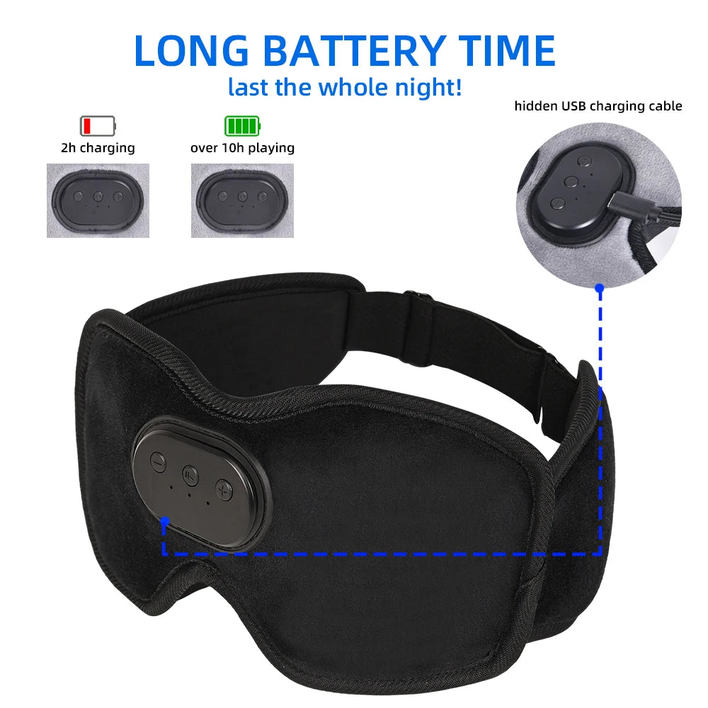 Sleep Headphones 5.2 Bluetooth Sleep Mask Cooling Eye Shade with Music and Ultra Thin Speakers for Sleeping Travel - The Prime Shop