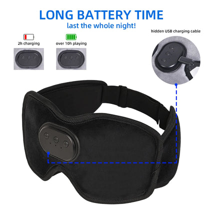 Sleep Headphones 5.2 Bluetooth Sleep Mask Cooling Eye Shade with Music and Ultra Thin Speakers for Sleeping Travel - The Prime Shop