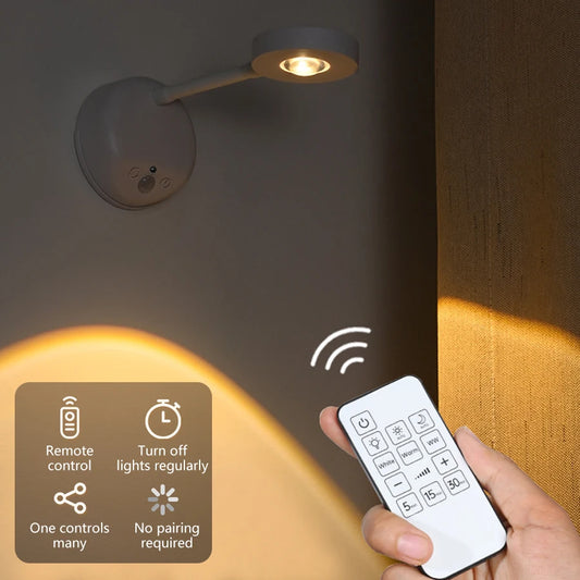 Rechargeable Induction Wall Spotlight – Adjustable Brightness, Three Colors, Punch-Free - The Prime Shop