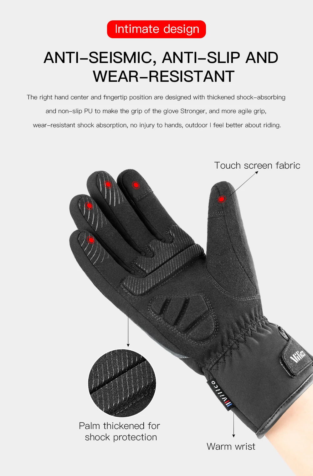 Black Winter Waterproof Cycling Gloves – Touch Screen, Fleece for Sports and Skiing - The Prime Shop