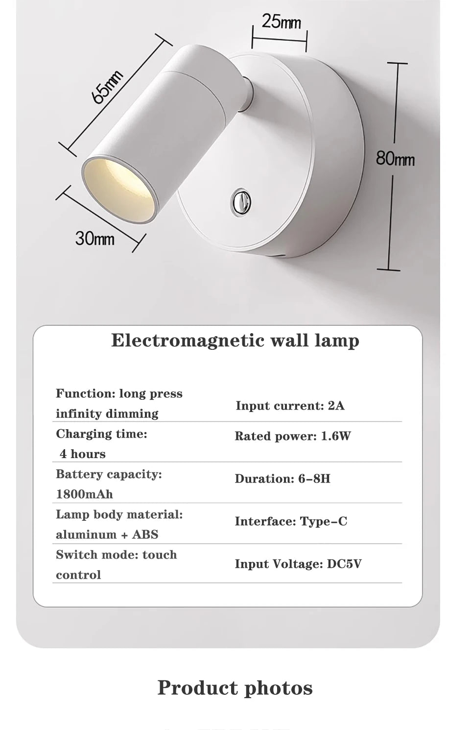 Magnetic LED Wall Lamp – Wireless, Removable, No Wiring, Home Decoration - The Prime Shop