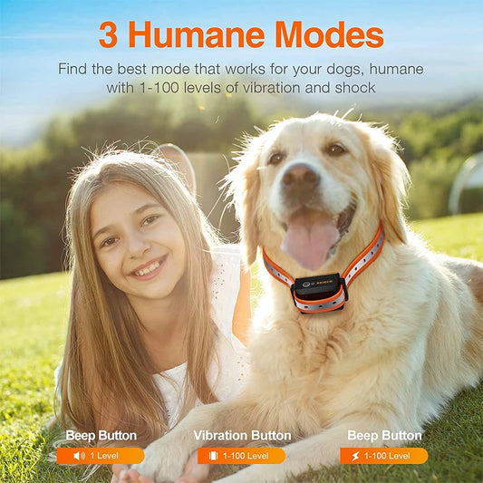 ROJECO 1000m Electric Dog Training Collar Remote Control Training Collar For Pet Rechargeable Dog Bark Control Stop Shock Collar - The Prime Shop