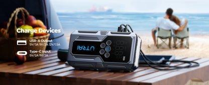 Battery Booster Jump Starter – Supports Up to 8L Diesel, Power Bank & Tire Inflator - The Prime Shop