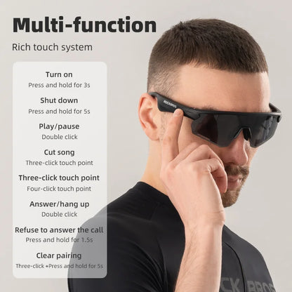 Cycling Glasses – Bluetooth Polarized, UV400 Protection, MP3 & Call Support, 120mAh Battery