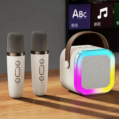 Portable Karaoke Machine Bluetooth 5.3 PA Speaker with 1-2 Wireless Microphones
