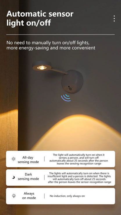 Rechargeable Induction Wall Spotlight – Adjustable Brightness, Three Colors, Punch-Free - The Prime Shop