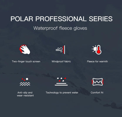 Black Winter Waterproof Cycling Gloves – Touch Screen, Fleece for Sports and Skiing - The Prime Shop