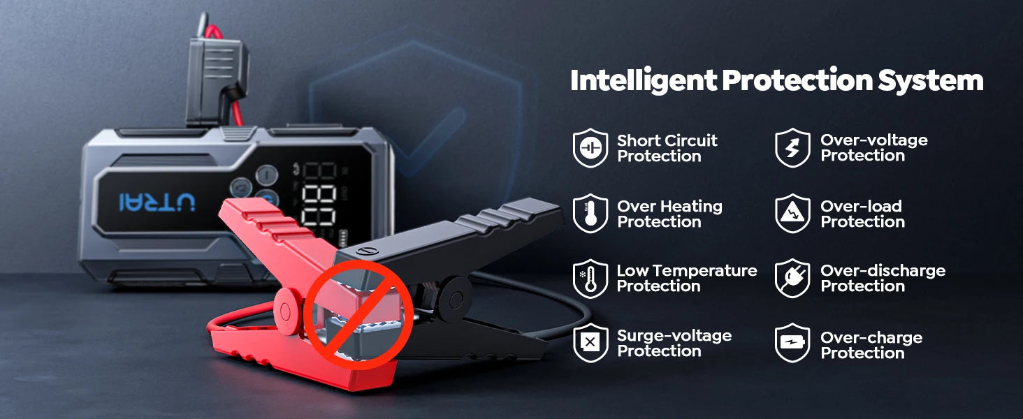 Battery Booster Jump Starter – Supports Up to 8L Diesel, Power Bank & Tire Inflator - The Prime Shop