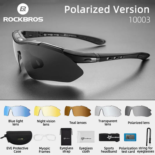 Polarized Cycling Glasses – Photochromic Sports Sunglasses with Multi-Lens for MTB & Outdoor Rides