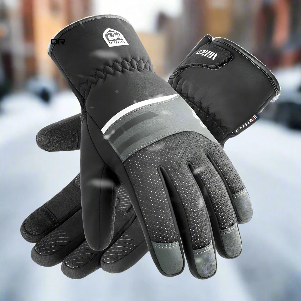 Black Winter Waterproof Cycling Gloves – Touch Screen, Fleece for Sports and Skiing - The Prime Shop