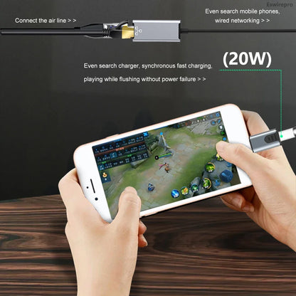 RJ45 to Lightning Ethernet Adapter – Wired LAN & 20W Charging for iPhone, iPad & iPod
