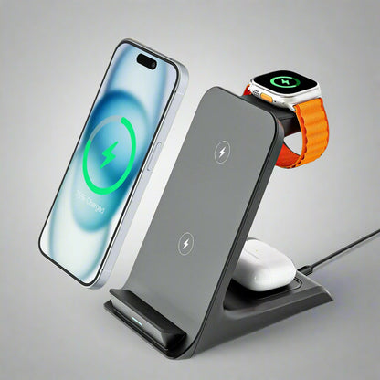 Wireless Charger 3 in 1 Stand Fast Charging Station Dock For Apple iPhone iWatch Airpods