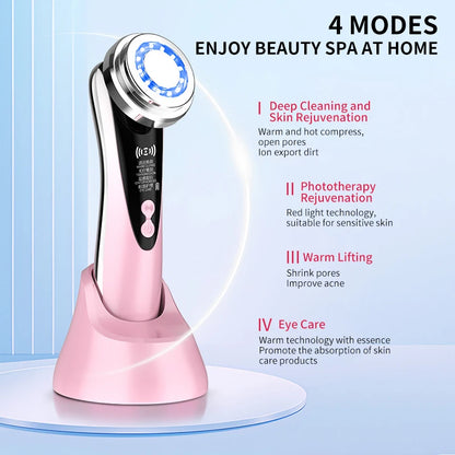 Microcurrent Facial Massager – Skin Rejuvenation Beauty Tool in Pink/Green/Red - The Prime Shop