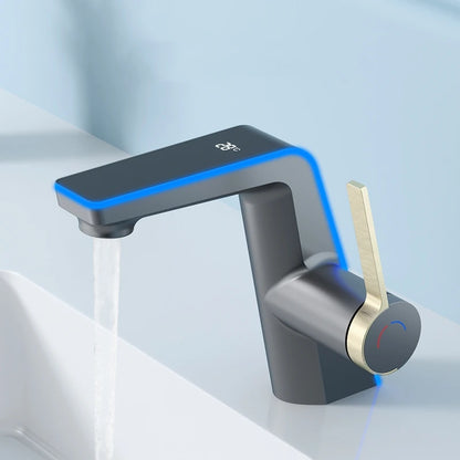 High-End Temperature Display Basin Faucet – LED Light, Dual-Mode Sprayer, Hot and Cold Water Sink Mixer for Bathroom - The Prime Shop