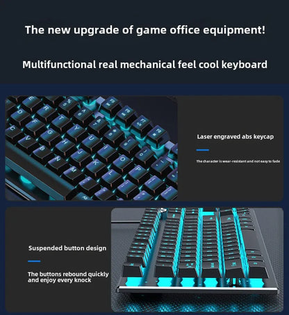 Wired USB RGB Gaming Keyboard & Mouse Combo – Ergonomic, Waterproof Set for Desktop Gamers