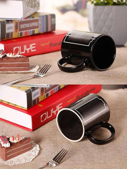Color Changing Ceramic Mug – Heat Sensitive Battery Pattern Cup