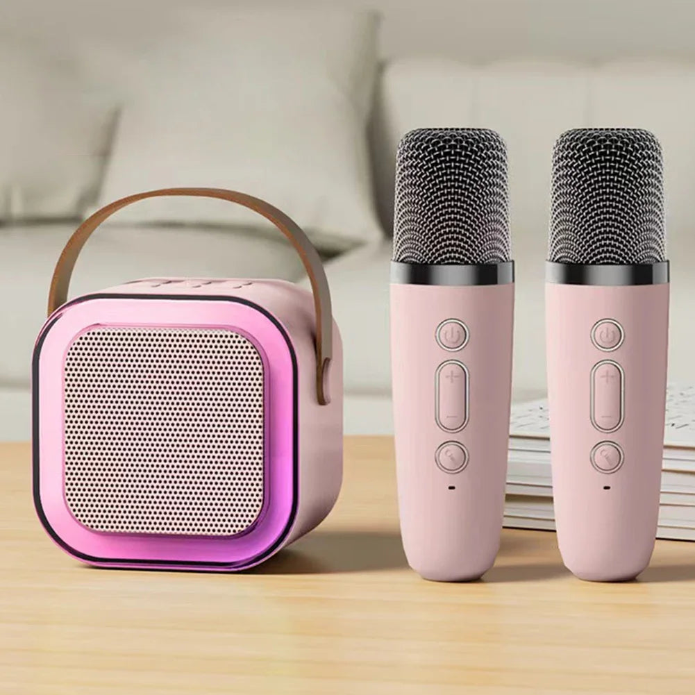 Portable Karaoke Machine Bluetooth 5.3 PA Speaker with 1-2 Wireless Microphones