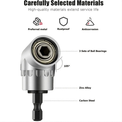 Impact Grade 105° Angle Socket Adapter Set for Drills and Screwdrivers, Durable Power Tool Attachment