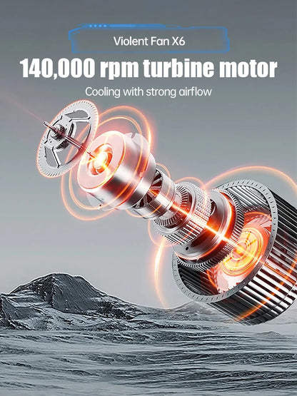 X6 140000RPM Powerful Air Blower – Type-C Rechargeable Turbo Jet Vacuum Dust Cleaner