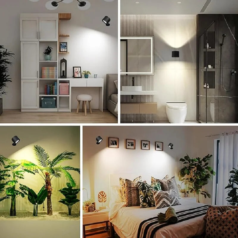 LED Wall Sconce – Touch Control, Double Head, Rotatable, Wireless Night Light for Bedrooms - The Prime Shop