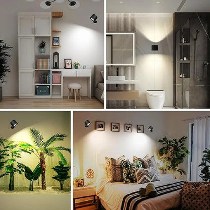 LED Wall Sconce – Touch Control, Double Head, Rotatable, Wireless Night Light for Bedrooms - The Prime Shop