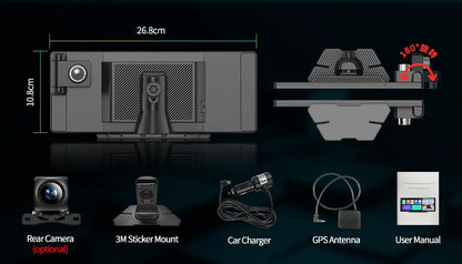 Dash Cam – 11.3" 4K High-Resolution Car Video Recorder with Advanced Features - The Prime Shop
