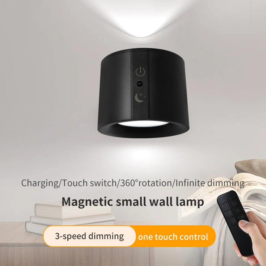 LED Wall Sconce – Touch Control, Double Head, Rotatable, Wireless Night Light for Bedrooms - The Prime Shop