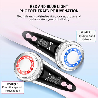 Microcurrent Facial Massager – Skin Rejuvenation Beauty Tool in Pink/Green/Red - The Prime Shop