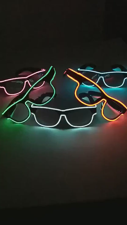 USB Rechargeable LED Glasses – Wireless Luminous Party Props for Halloween, Christmas & Night Events